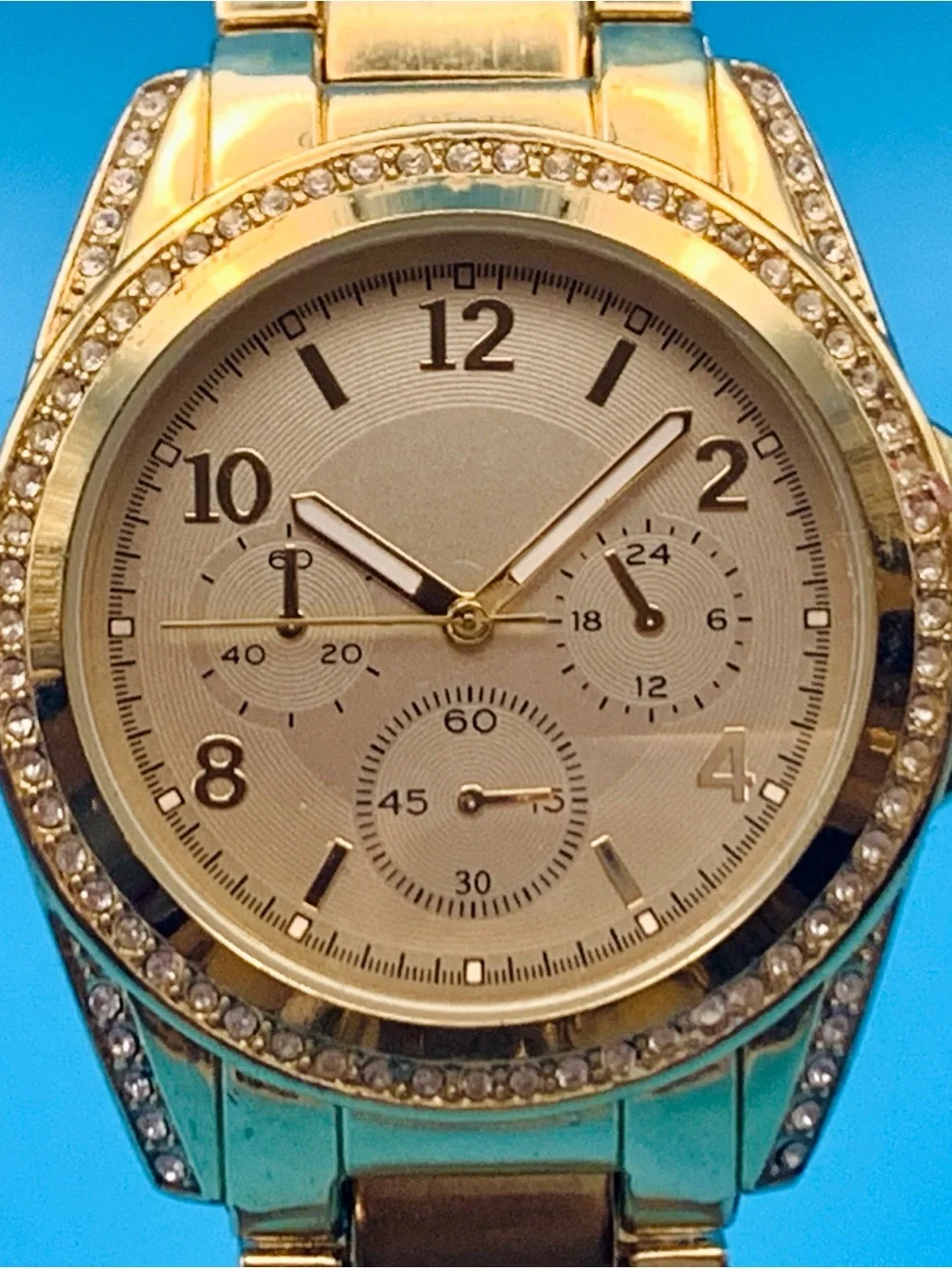 Men’s Women’s Unisex Quartz Wristwatch Crystals Faux Subdials Works New Battery